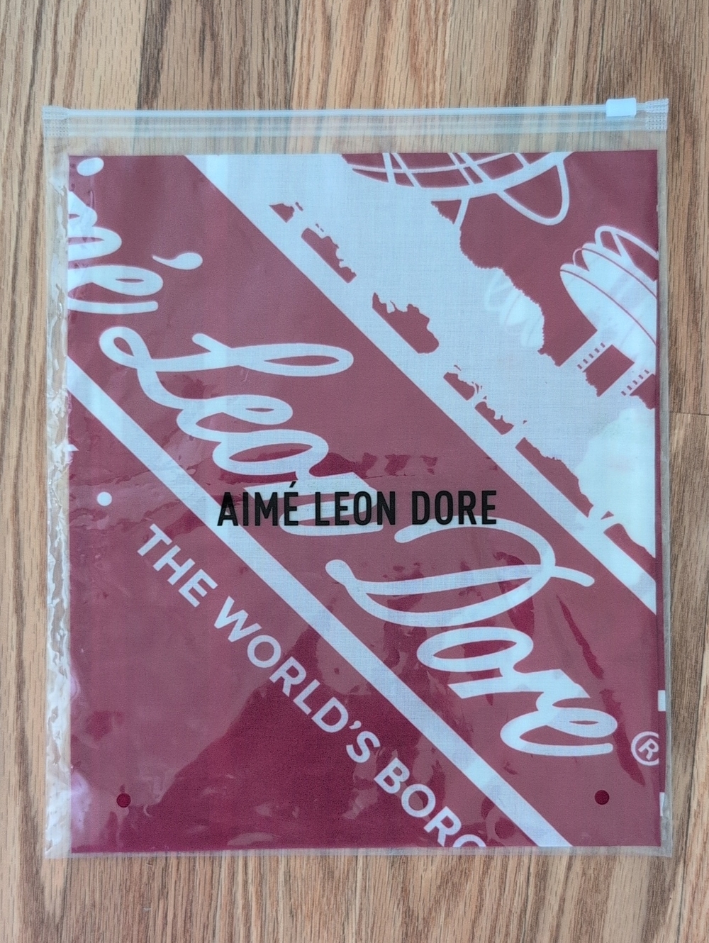 Aime Leon Dore Burgundy and White Logo Scarf